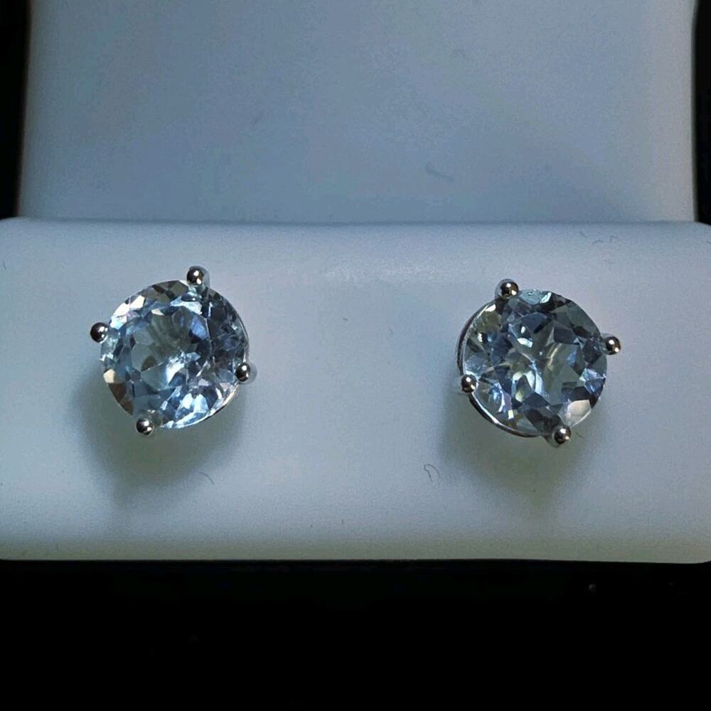 6.0mm CZ Prong-Set Stud Earrings w/ Butterfly Back Closure